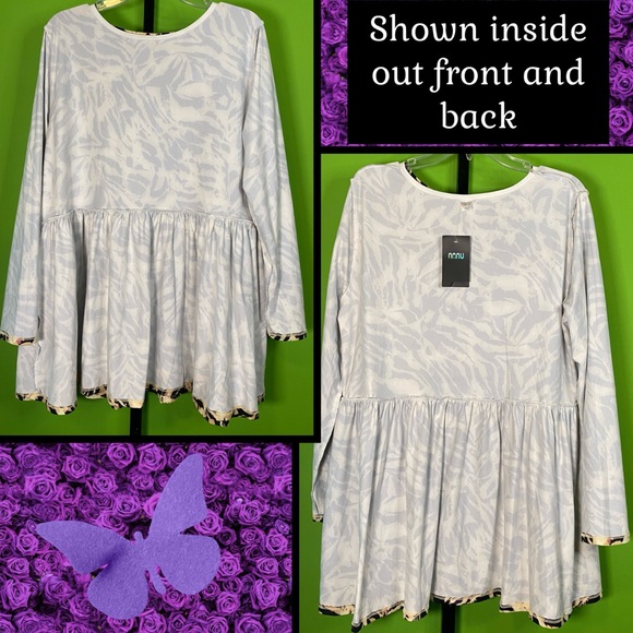 NWT 1X SWING TUNIC BLACK & BUTTERY BEIGE TIGER ANIMAL PRINT generously sized - Picture 10 of 14